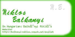 miklos balkanyi business card